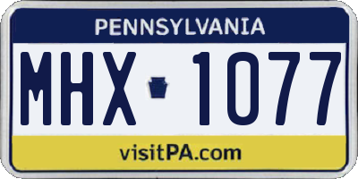 PA license plate MHX1077