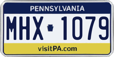 PA license plate MHX1079