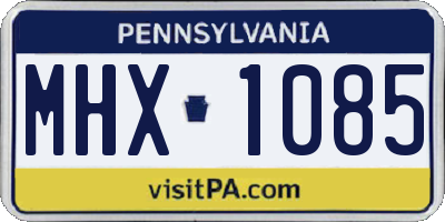 PA license plate MHX1085