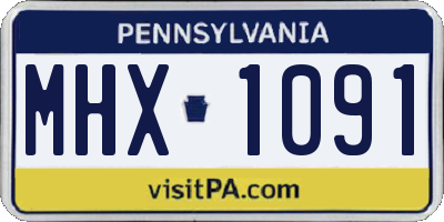 PA license plate MHX1091