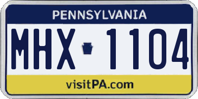 PA license plate MHX1104