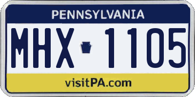 PA license plate MHX1105