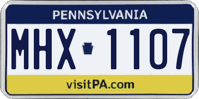 PA license plate MHX1107