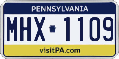 PA license plate MHX1109