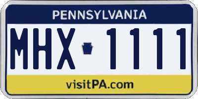 PA license plate MHX1111