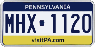 PA license plate MHX1120