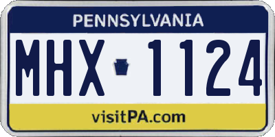 PA license plate MHX1124