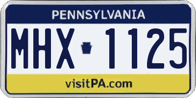 PA license plate MHX1125