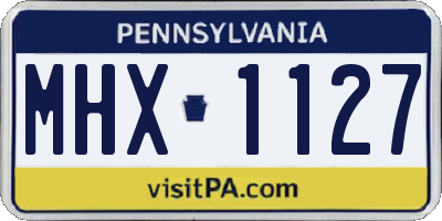PA license plate MHX1127