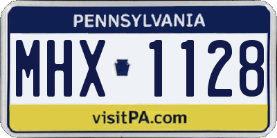PA license plate MHX1128