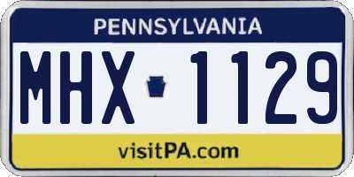 PA license plate MHX1129