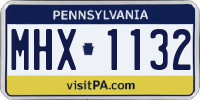PA license plate MHX1132