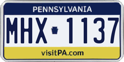PA license plate MHX1137