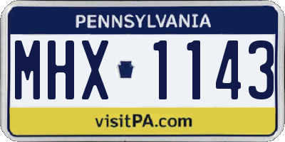 PA license plate MHX1143