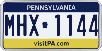 PA license plate MHX1144