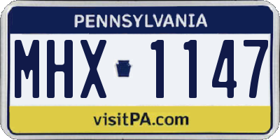 PA license plate MHX1147