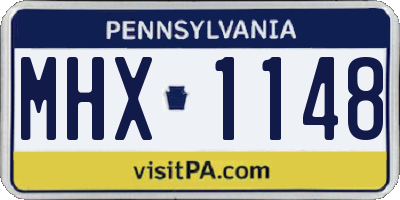 PA license plate MHX1148