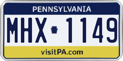 PA license plate MHX1149
