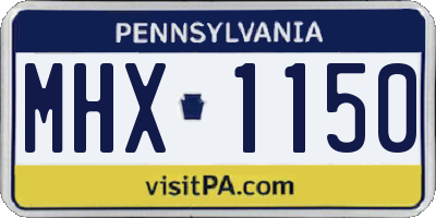 PA license plate MHX1150