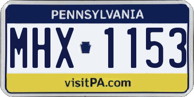 PA license plate MHX1153