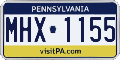PA license plate MHX1155