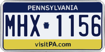 PA license plate MHX1156
