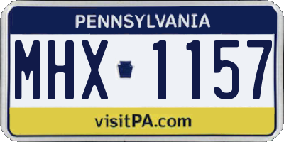 PA license plate MHX1157