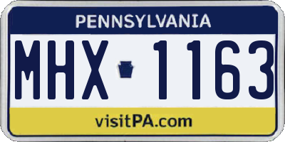 PA license plate MHX1163