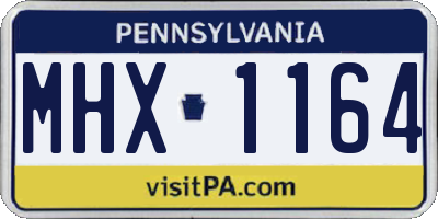 PA license plate MHX1164