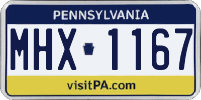 PA license plate MHX1167