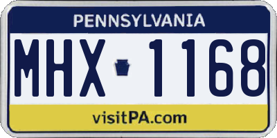 PA license plate MHX1168