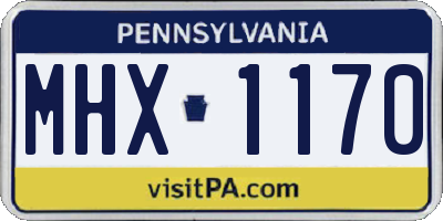 PA license plate MHX1170