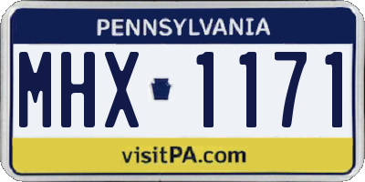 PA license plate MHX1171