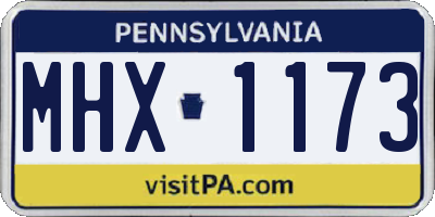 PA license plate MHX1173