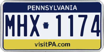 PA license plate MHX1174