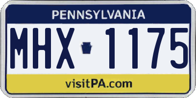 PA license plate MHX1175