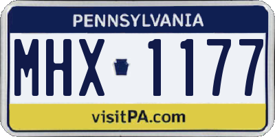 PA license plate MHX1177