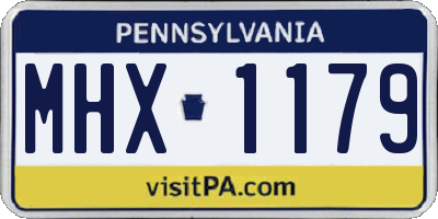 PA license plate MHX1179