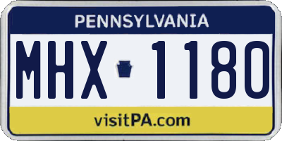 PA license plate MHX1180