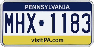 PA license plate MHX1183