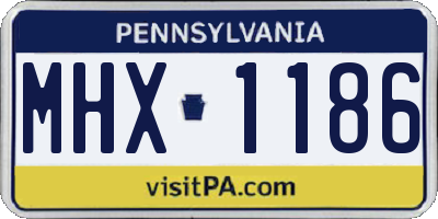 PA license plate MHX1186