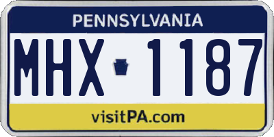 PA license plate MHX1187
