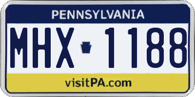 PA license plate MHX1188