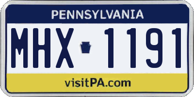 PA license plate MHX1191