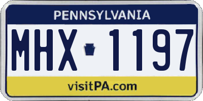 PA license plate MHX1197