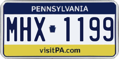 PA license plate MHX1199