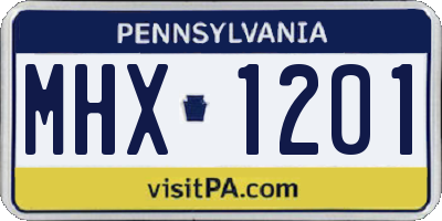 PA license plate MHX1201