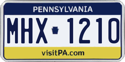 PA license plate MHX1210