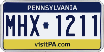 PA license plate MHX1211