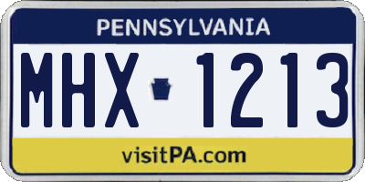 PA license plate MHX1213